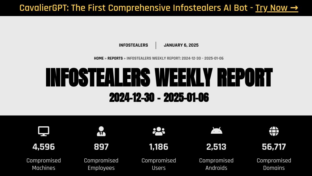 Infostealers Weekly Report: 2024-12-30 – 2025-01-06