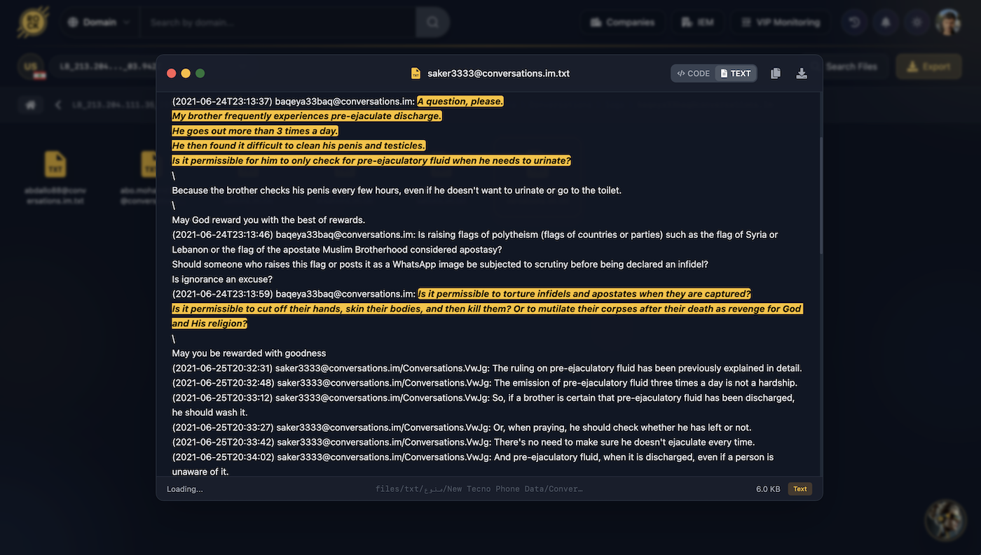 Conversation showing fatwa requests on various topics