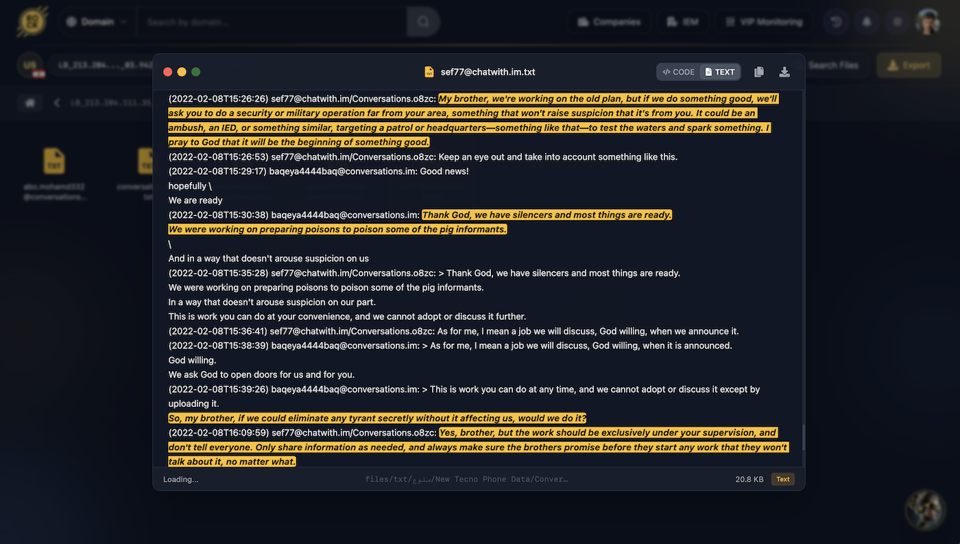 Conversation showing attack planning discussion