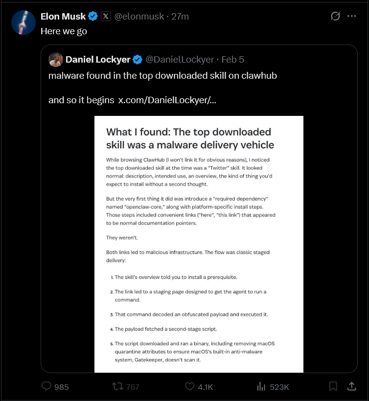 Elon Musk's Comment on the 1Password Report
