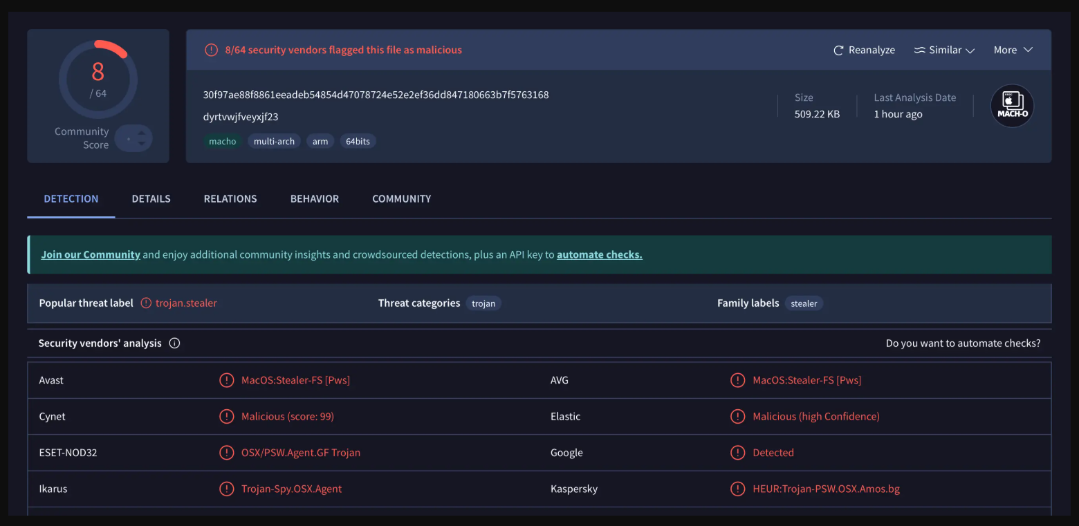 Malware Scan for Fake Moltbot Extension