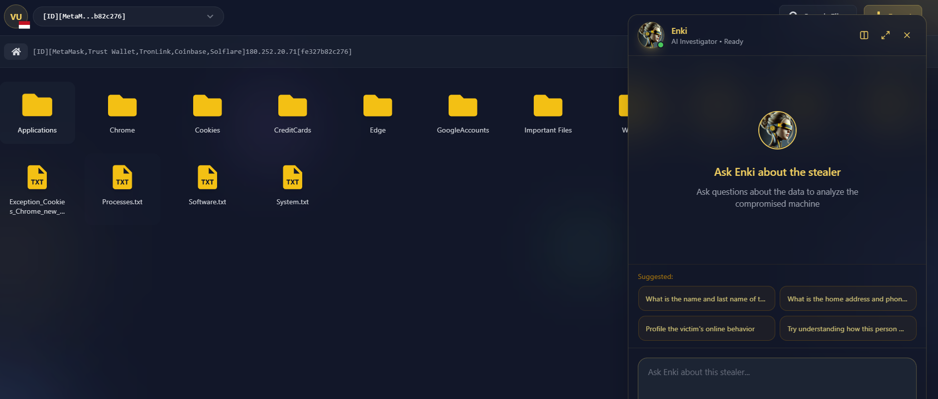 Overview of Infected Machine Files
