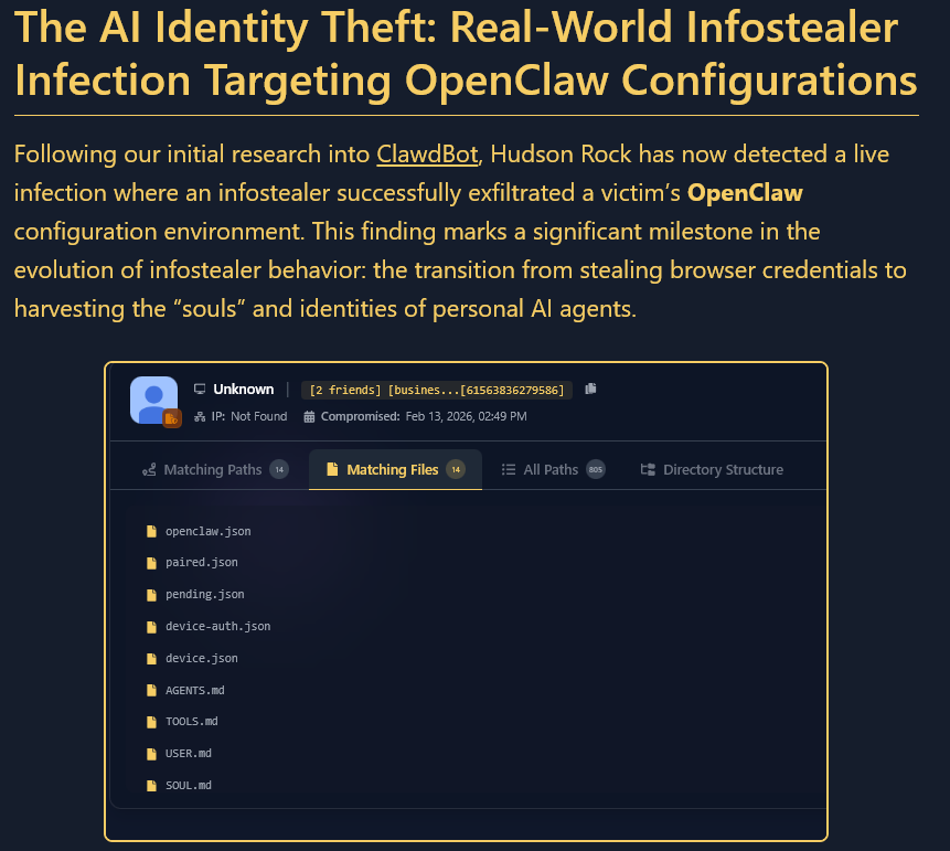 Infected machine with retrieved OpenClaw files