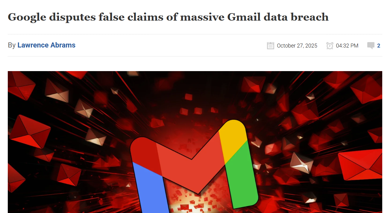 Google Gmail Breach Misinformation Incident