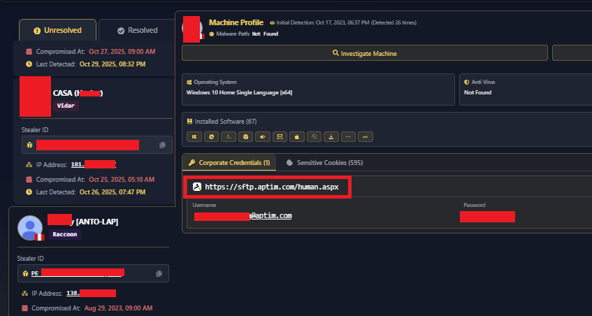 Aptim Infostealer Infection in Cavalier