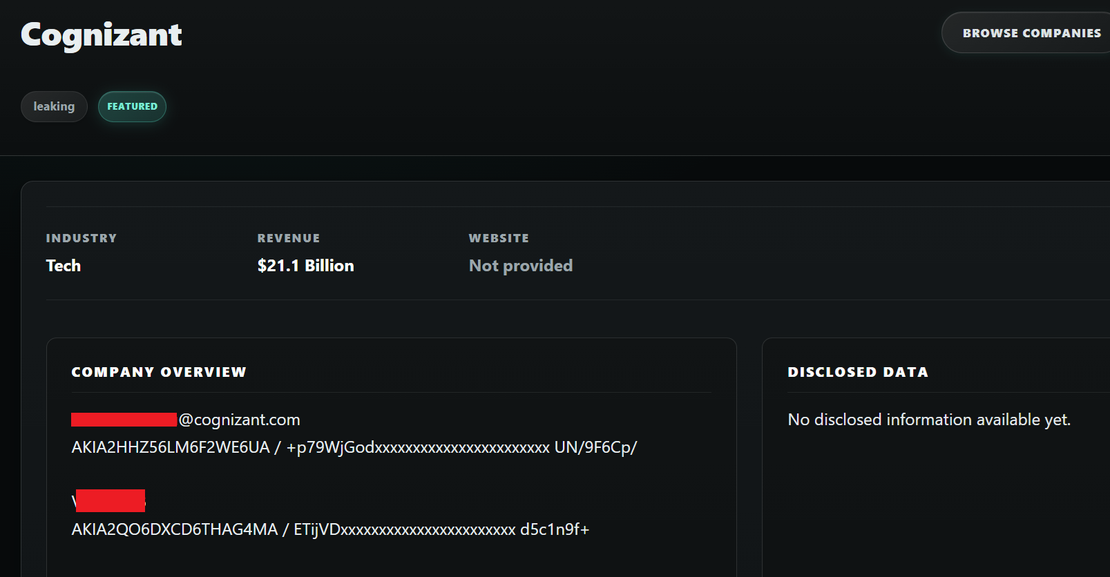 Cognizant Infostealer Infection Example 0