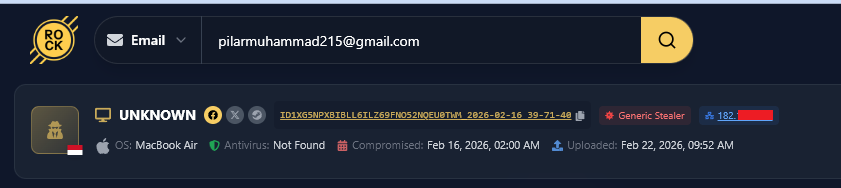 Email Correlated to Recent Infection