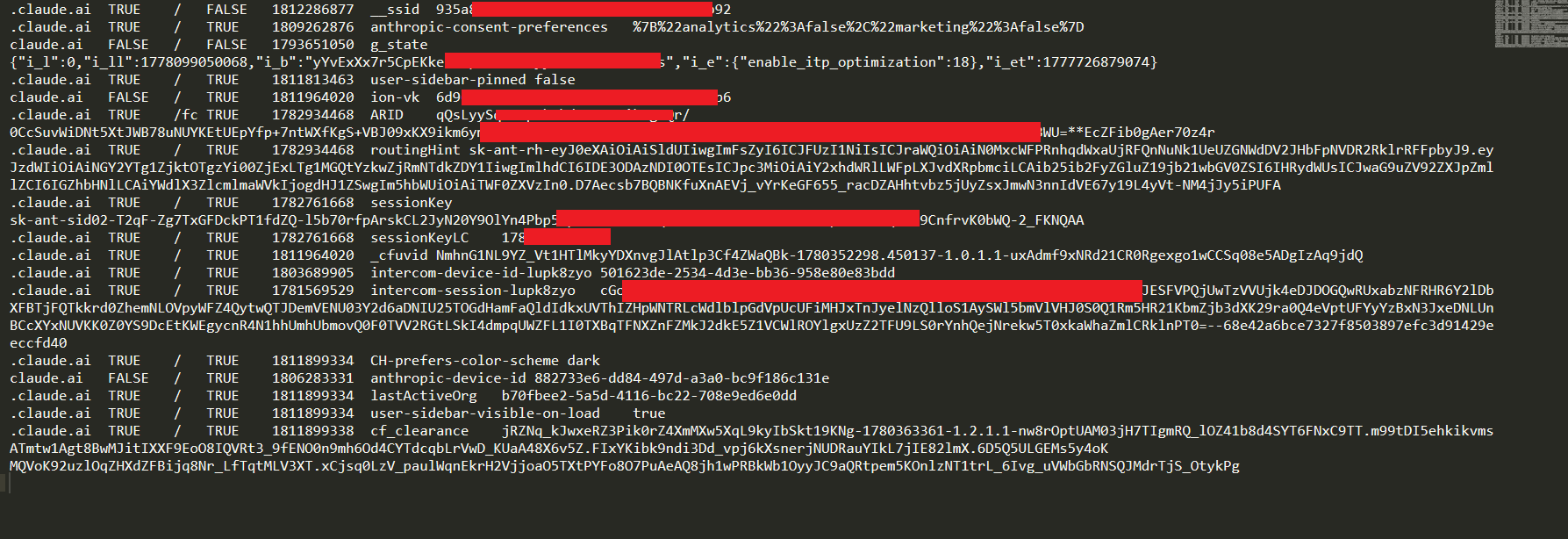 Stolen Claude.ai session cookies from infostealer logs