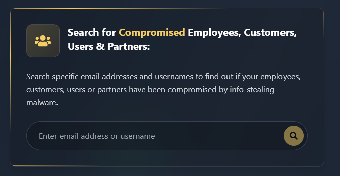 Hudson Rock Free Email and Username Search Tool