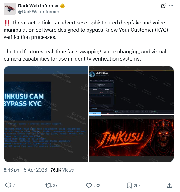 Underground services for deepfake and voice manipulation