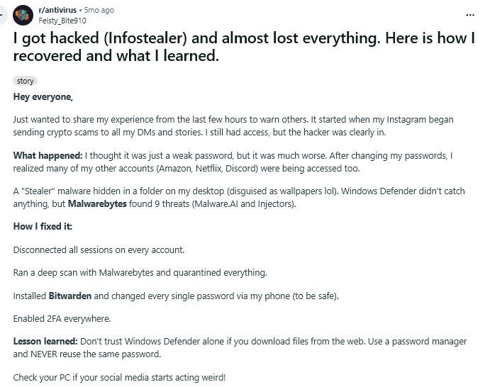 Reddit thread about a user whose friend downloaded a cracked Wallpaper engine