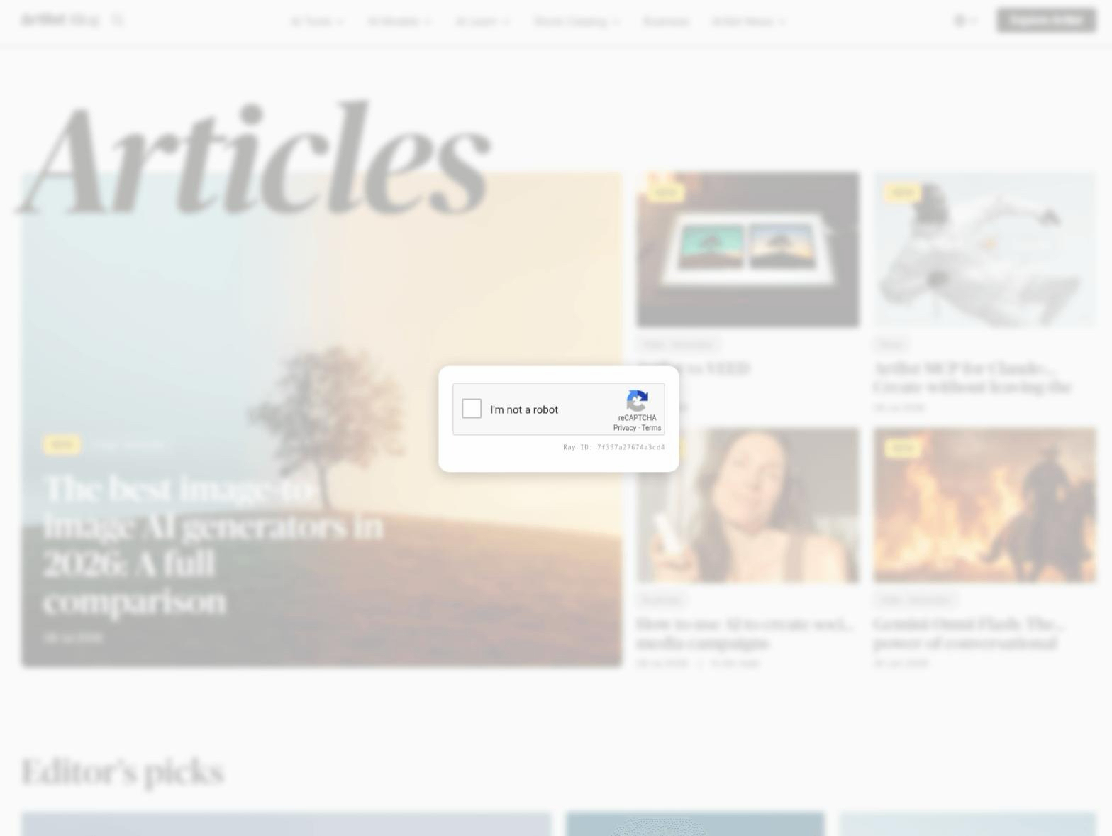 Fake CAPTCHA shown on Artlist's compromised domain