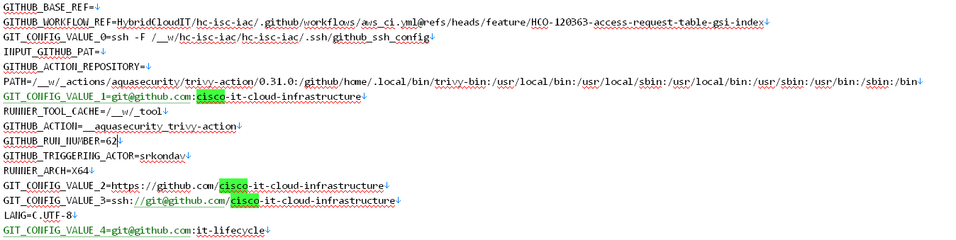Cisco GitHub Actions config