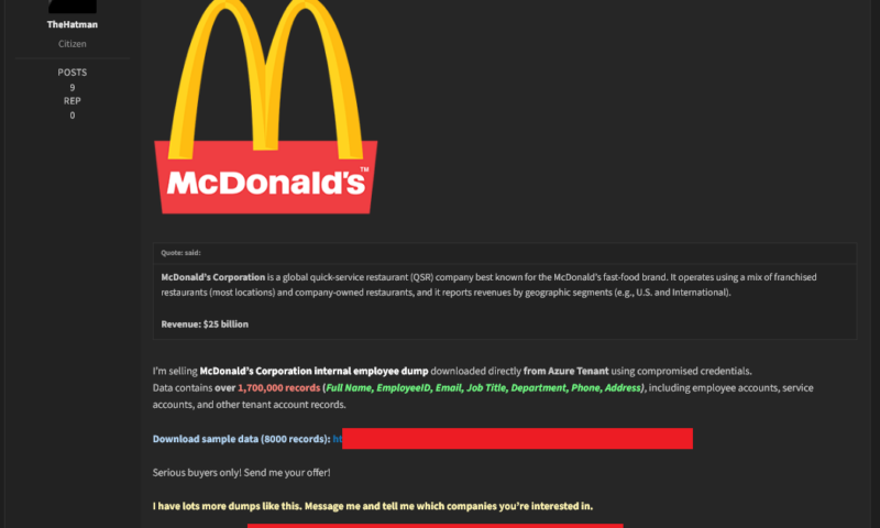 Massive Azure Exfiltration Campaign Exposes Millions of Enterprise Records via Compromised Credentials (Mcdonald’s, Vodafone, Kyndryl & Others)
