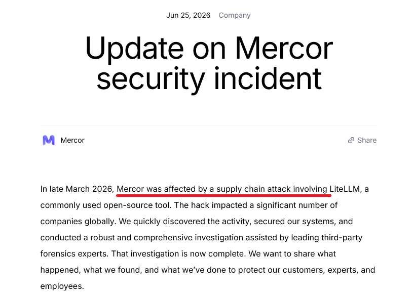 Mercor Security Incident Update