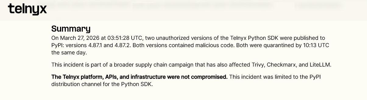 Telnyx Security Advisory
