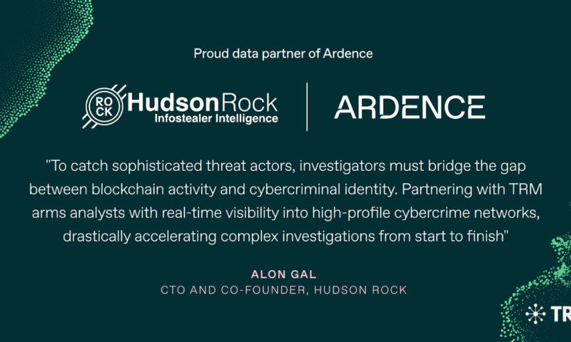 Hudson Rock Partners with TRM Labs as a Launch Data Partner for Ardence, the New AI Investigation Platform